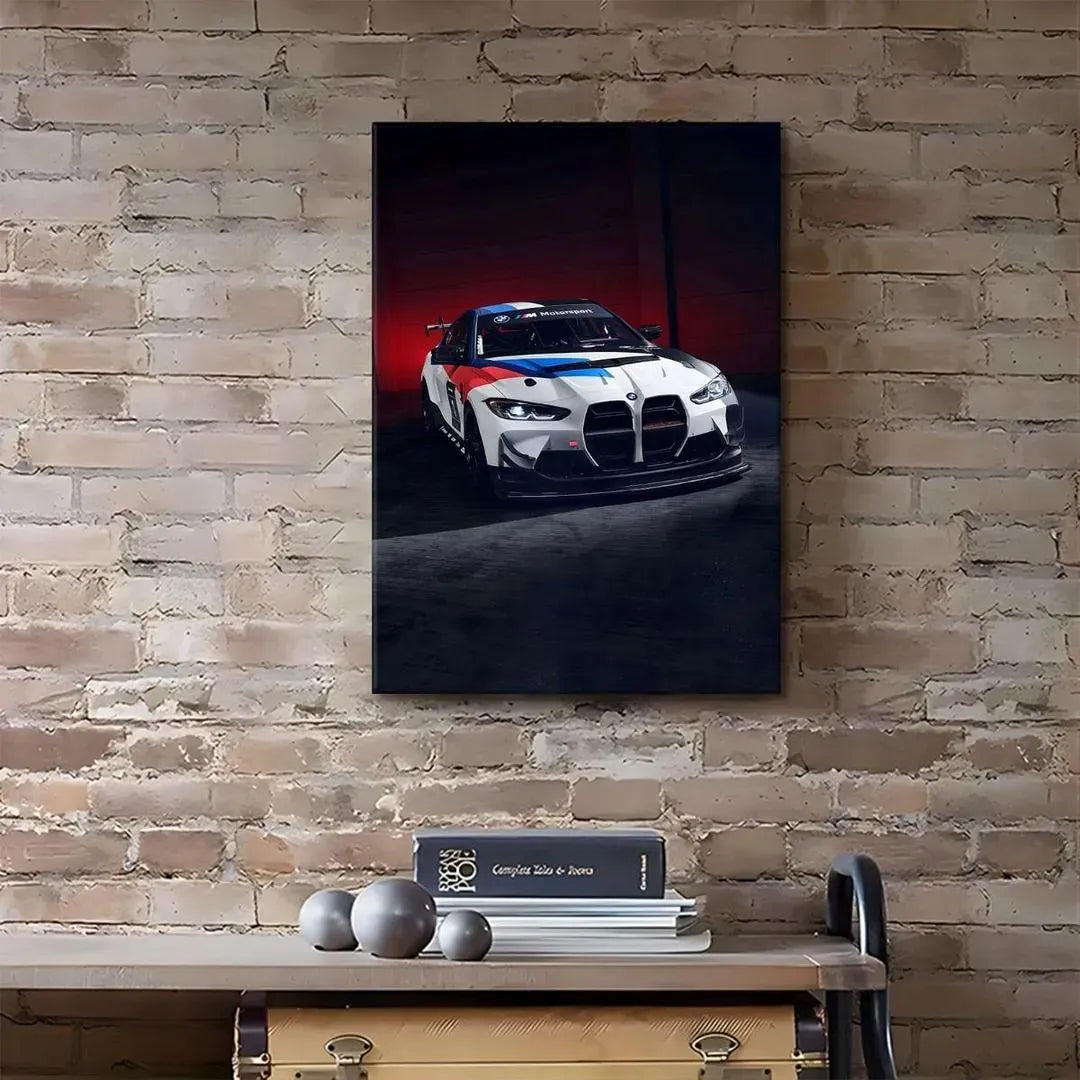 11x16 Inch Photo Wall Art Canvas with Racing Car Design