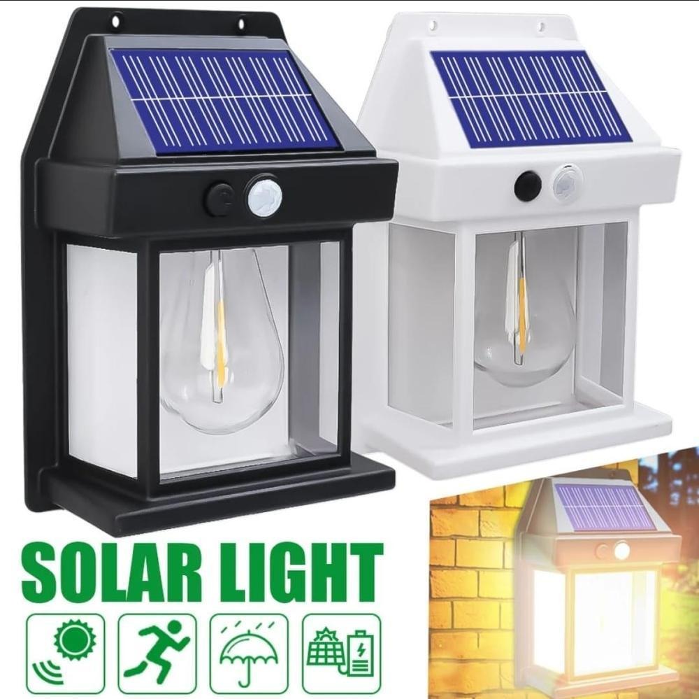 Motion Sensor Solar Light Black White ABS Garden Pathway