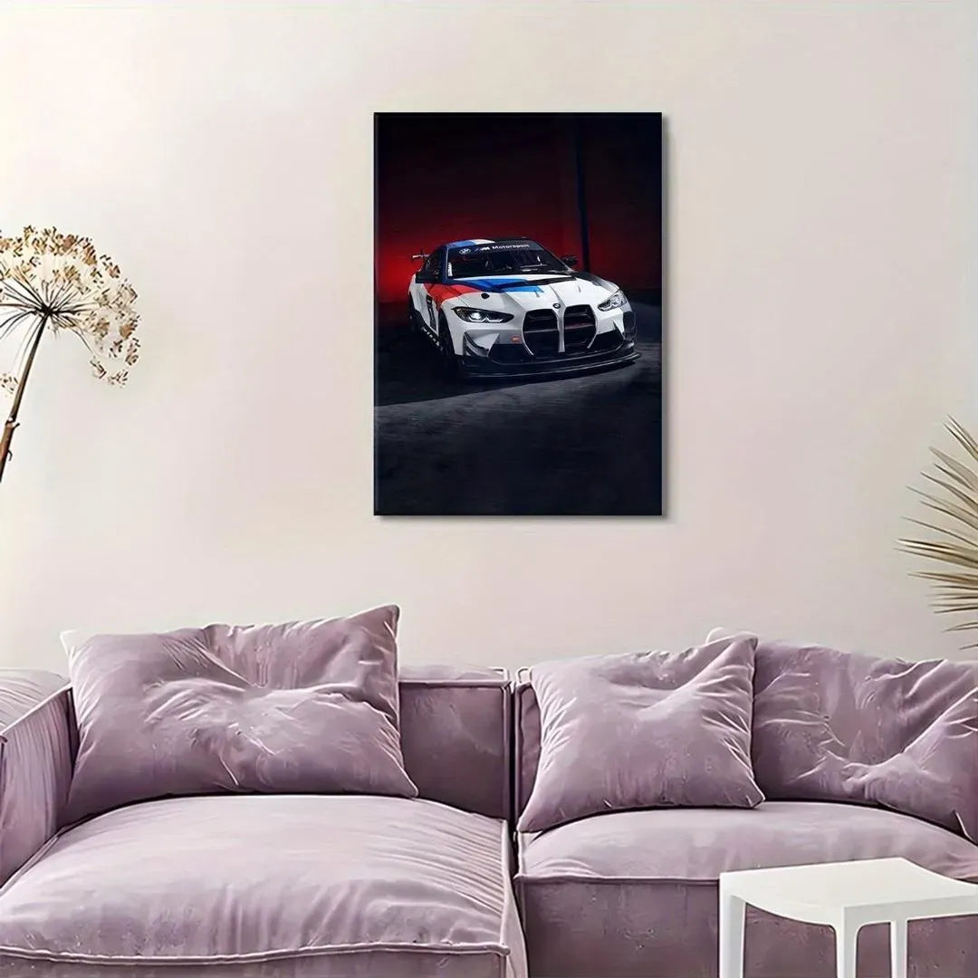 11x16 Inch Photo Wall Art Canvas with Racing Car Design