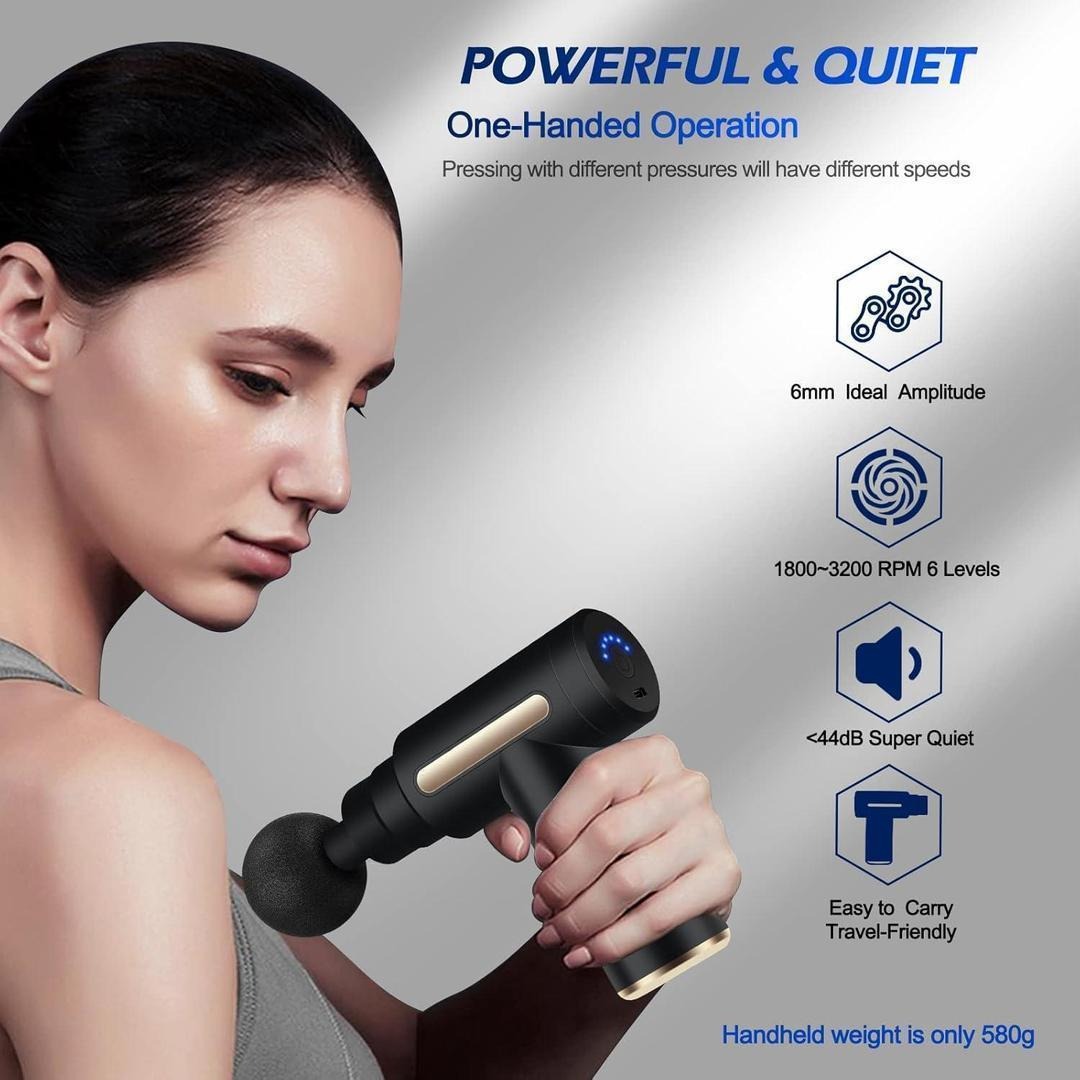 Mini Black Massager Gun for Office & Yoga Relief