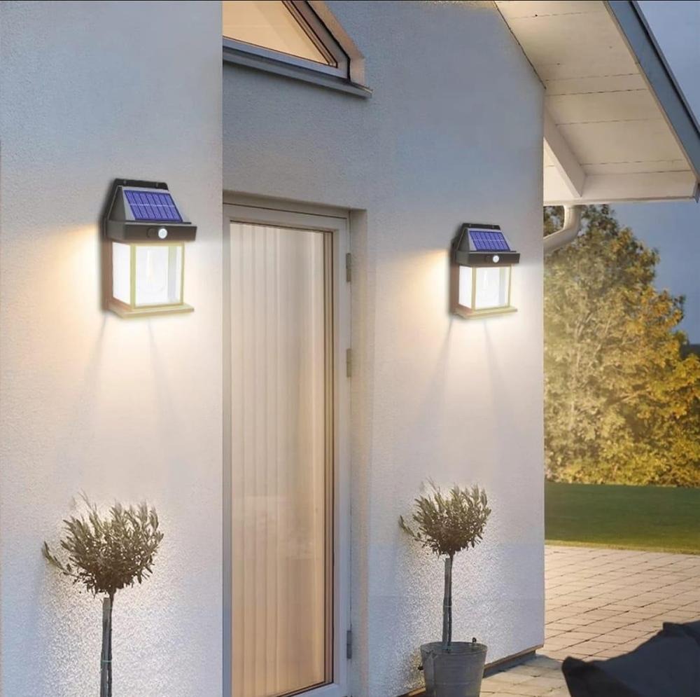 Motion Sensor Solar Light Black White ABS Garden Pathway