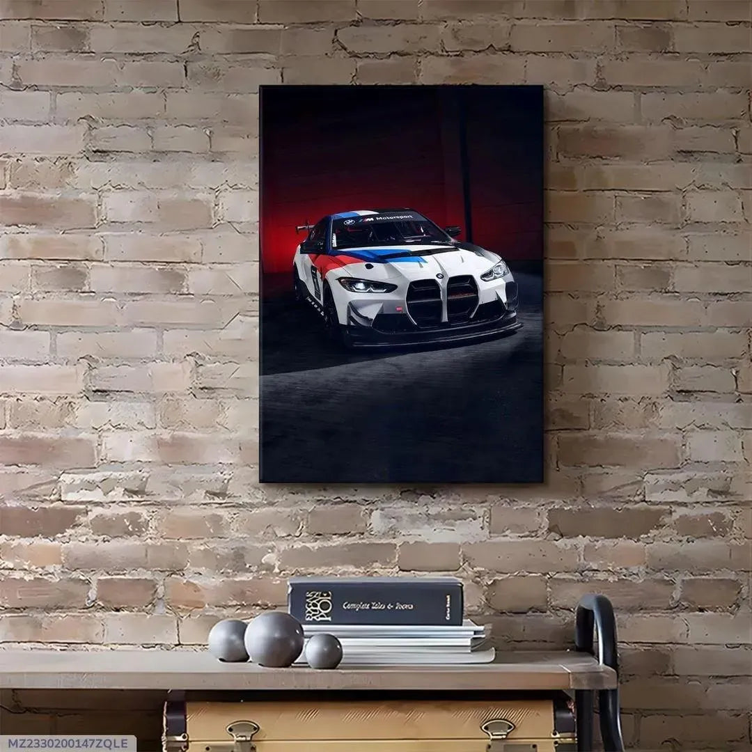 11x16 Inch Photo Wall Art Canvas with Racing Car Design