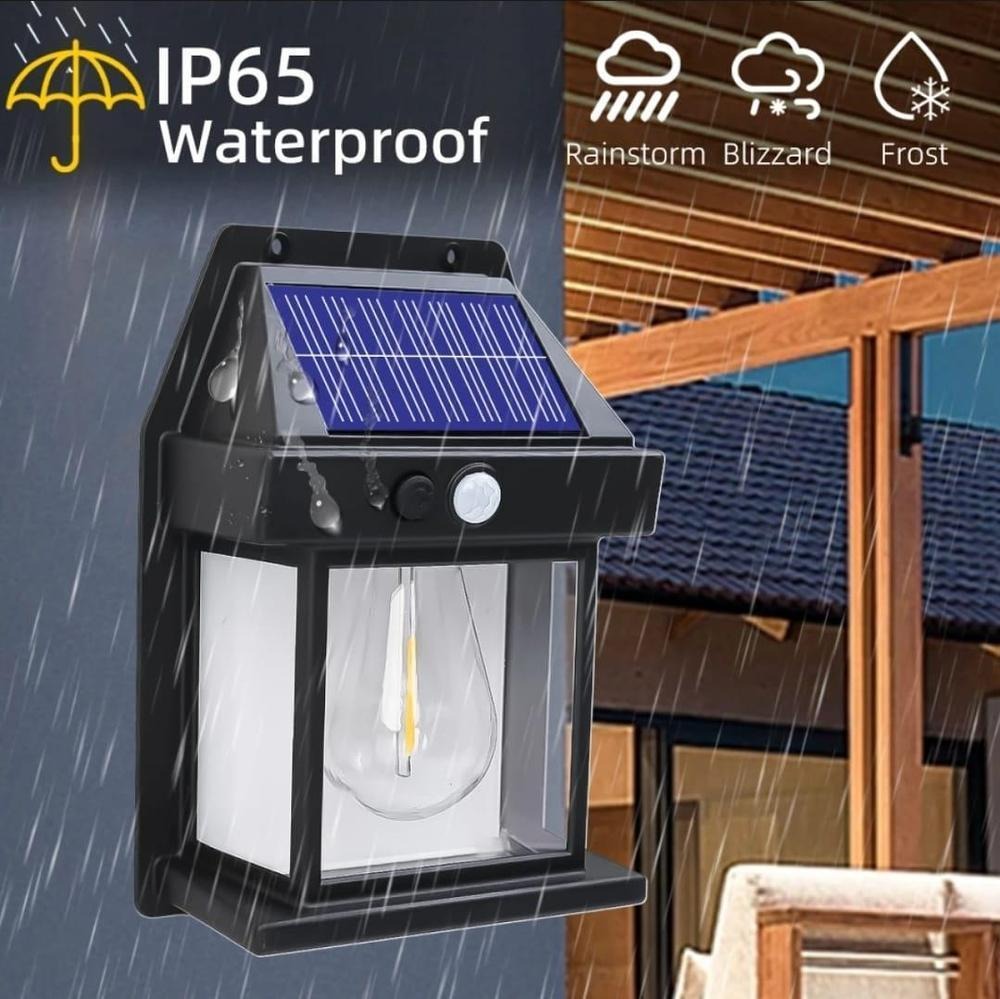 Motion Sensor Solar Light Black White ABS Garden Pathway